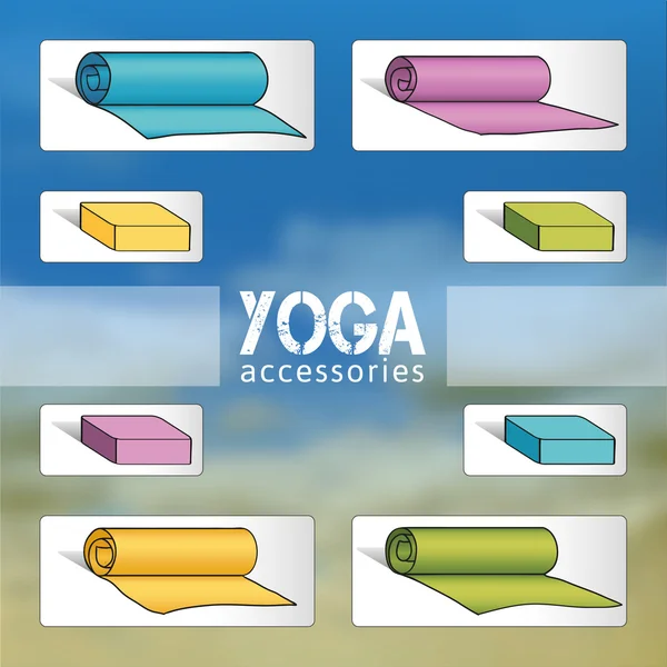 Yoga accesorios imágenes de stock de arte vectorial