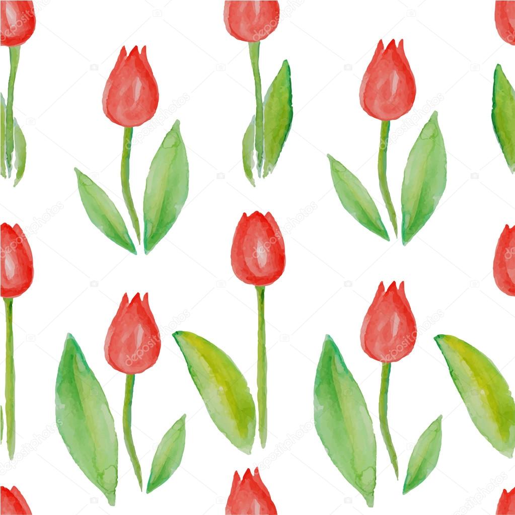 Floral seamless pattern with Tulips