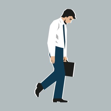 Sad worker, man, was fired clipart