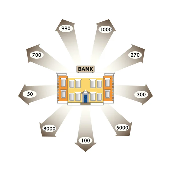 Kredytów bankowych jako przepływ środków pieniężnych — Wektor stockowy