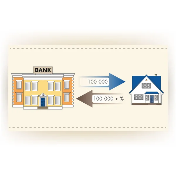 Préstamo hipotecario para comprar una casa — Archivo Imágenes Vectoriales