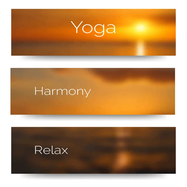 Banner design per studio yoga — Vettoriale Stock