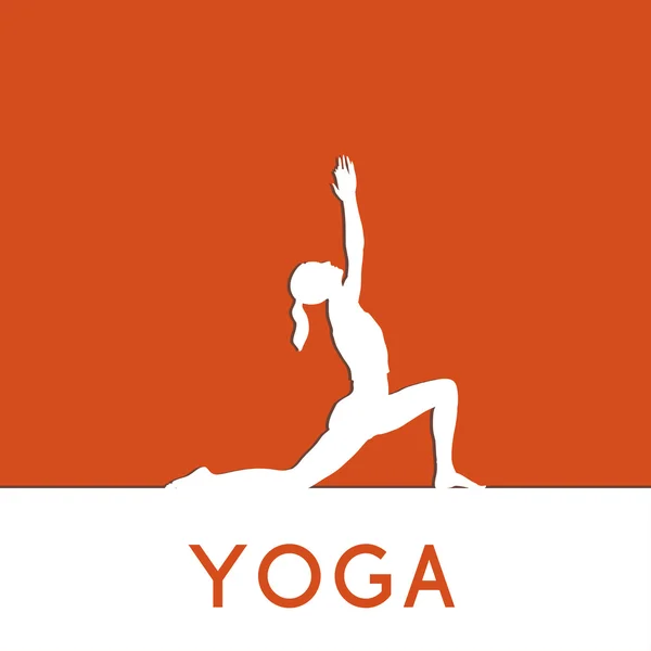 Contour de la femme en pose de yoga — Image vectorielle