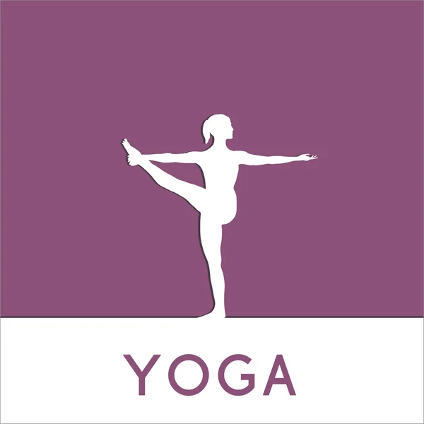 Contour de la femme en pose de yoga — Image vectorielle