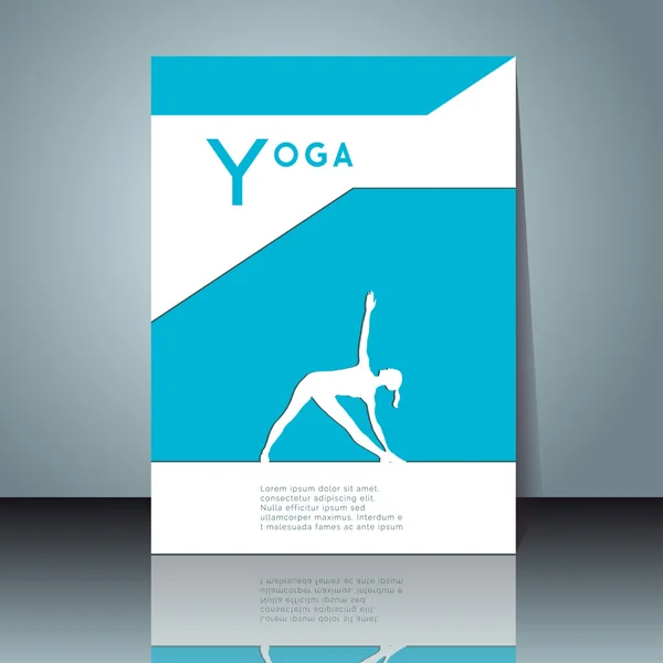 Contorno de la mujer en pose de yoga — Vector de stock