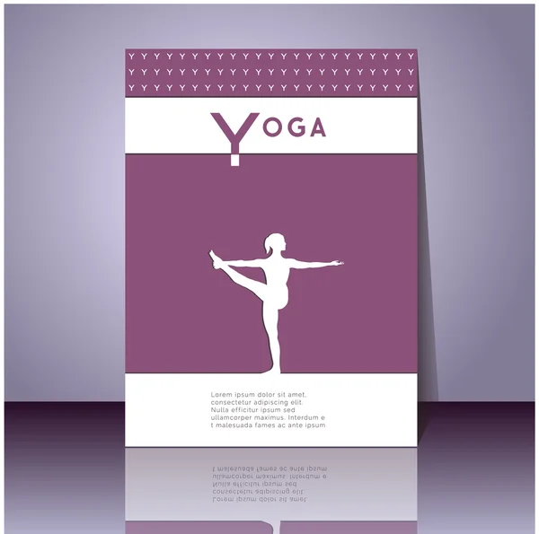 Contour of woman in yoga pose — Stock Vector