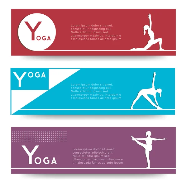 Diseño de pancartas para estudio de yoga — Archivo Imágenes Vectoriales
