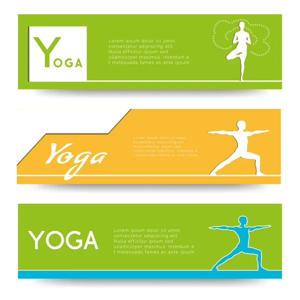 Banner design per studio yoga — Vettoriale Stock