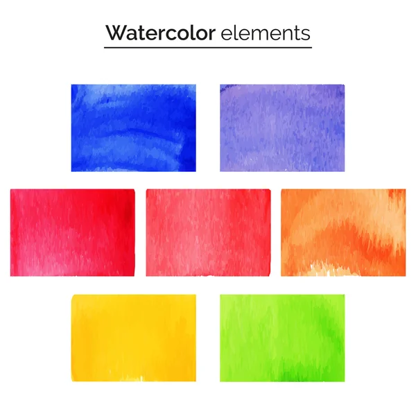 Çok renkli sulu boya tasarım öğeleri. — Stok Vektör