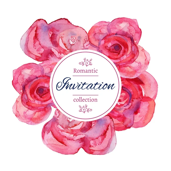 Modèle d'invitation de mariage avec des roses . — Image vectorielle