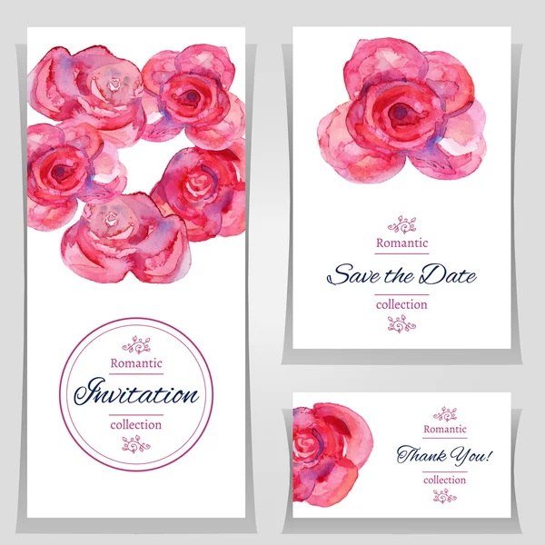 Guarde las plantillas de invitación de fecha o boda — Vector de stock