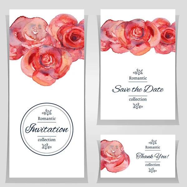 Guarde las plantillas de invitación de fecha o boda — Vector de stock