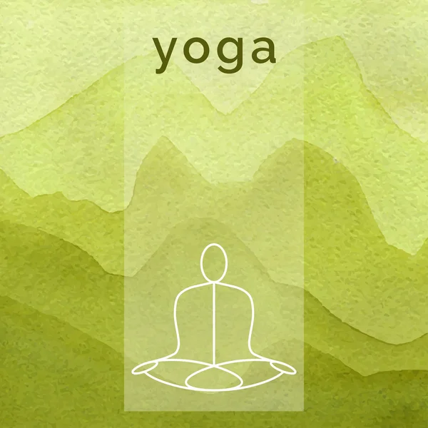 Cartel para clase de yoga con un telón de fondo de la naturaleza — Archivo Imágenes Vectoriales