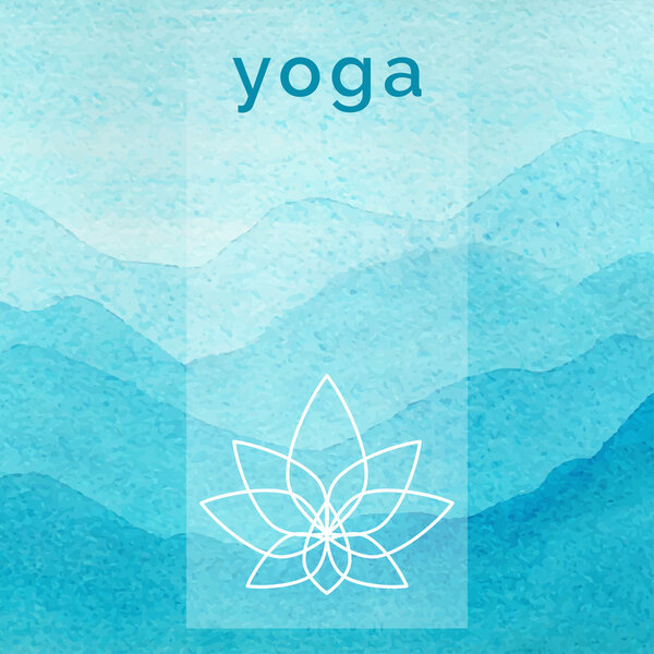 Poster for yoga class with a nature backdrop.