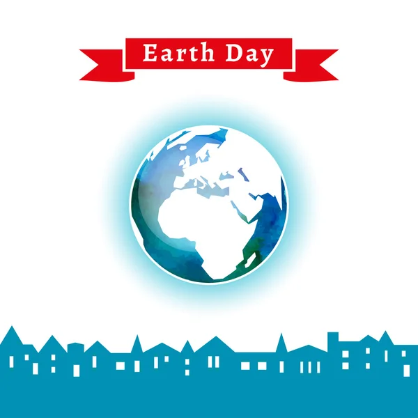 Cartel del Día de la Tierra en colores frescos — Vector de stock
