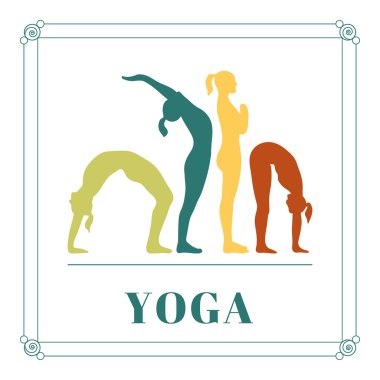 Yoga poster kadın siluetleri ile