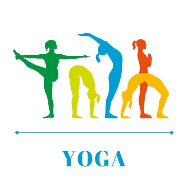 Yoga poster kadın siluetleri ile