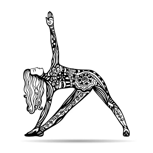 Fille dans la pose de Yoga — Image vectorielle