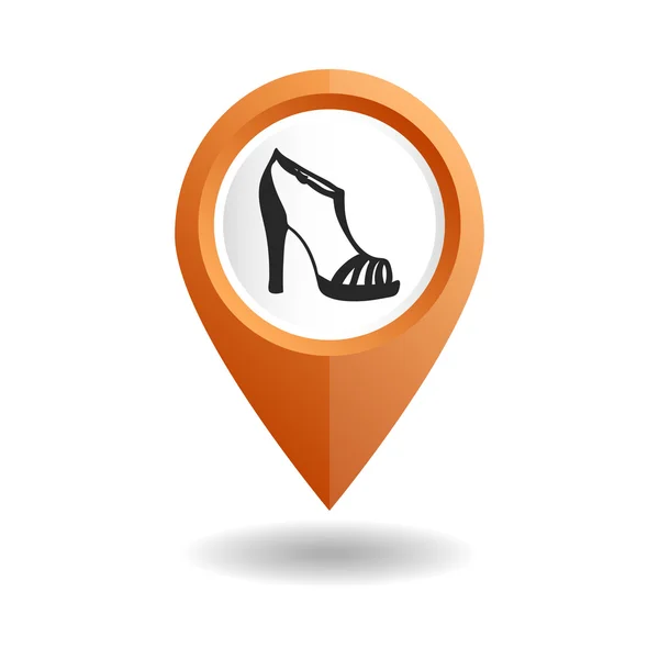 Mappa puntatore con scarpe — Vettoriale Stock