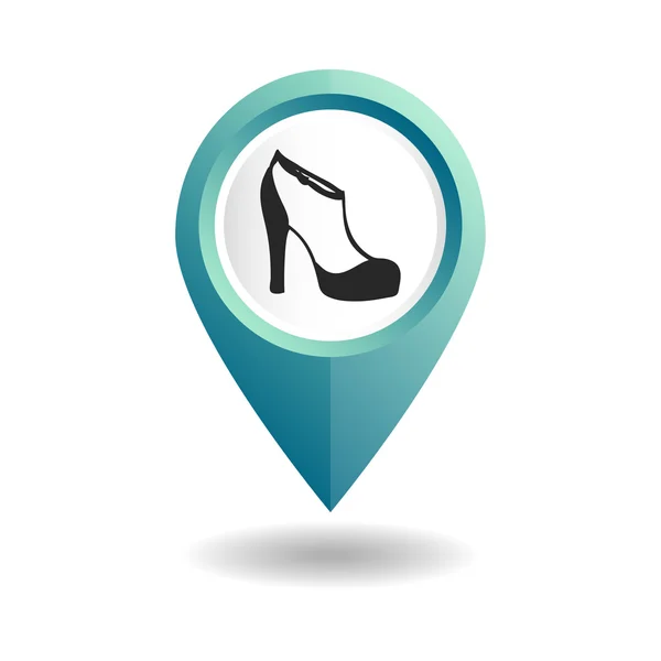 靴とマップ ポインター — ストックベクタ