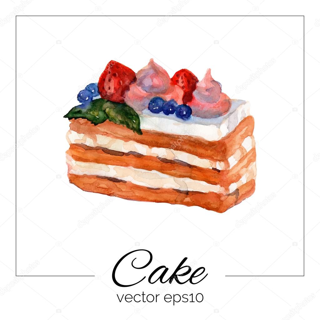 cake with watercolor texture.