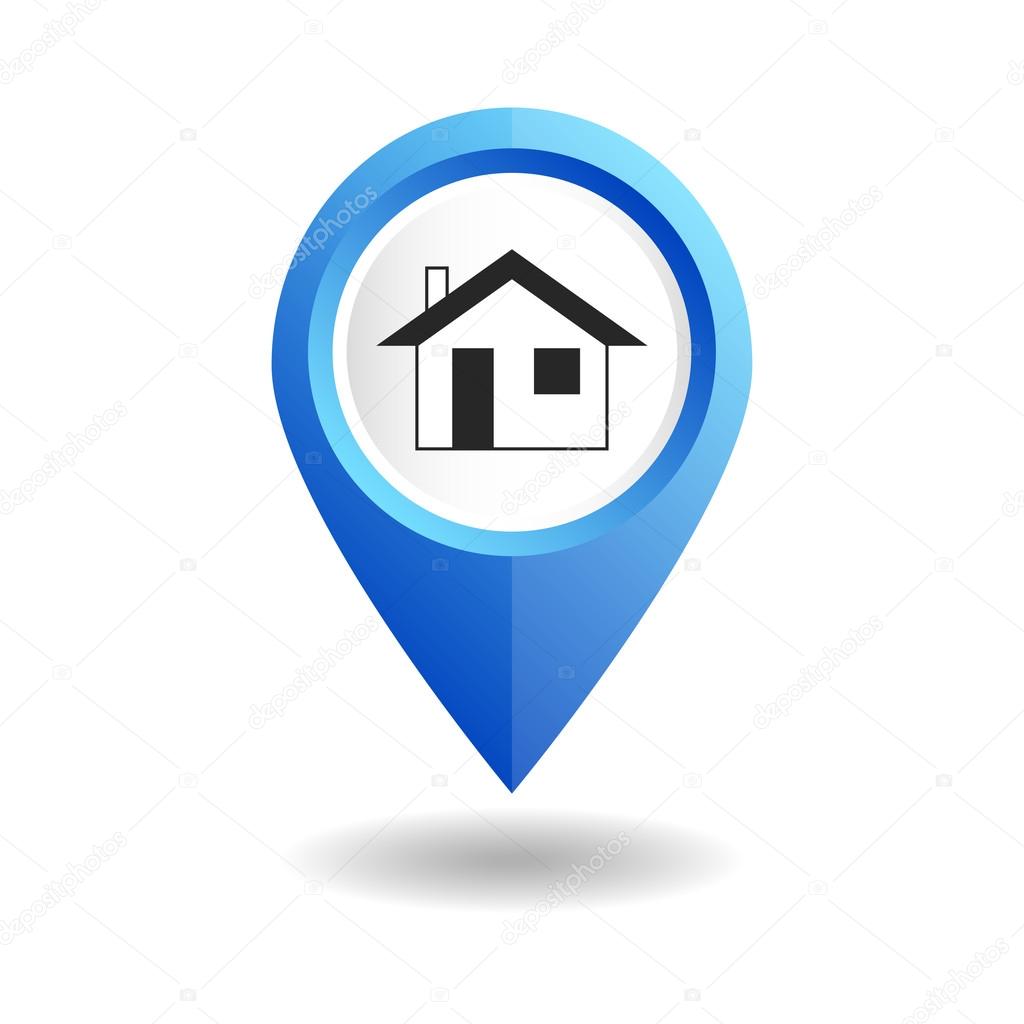 map pointer with a home icon