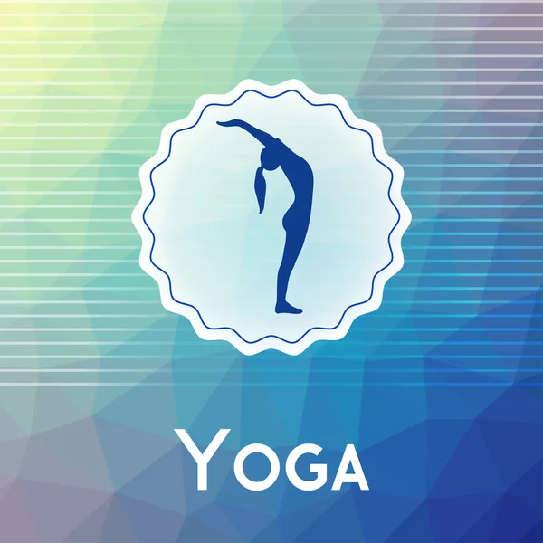 Nombre del estudio de yoga sobre un fondo poligonal moderno . — Archivo Imágenes Vectoriales