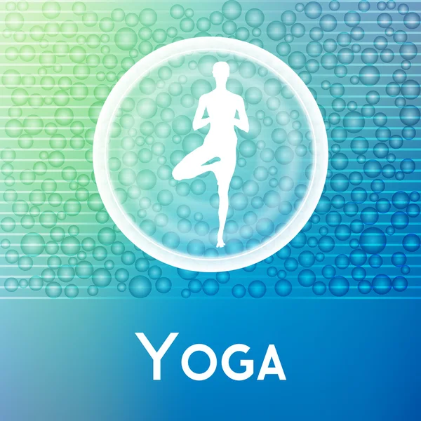 Nombre del estudio de yoga en un fondo abstracto . — Vector de stock