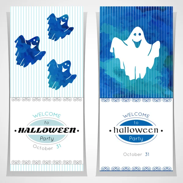 Conjunto de tarjetas para la invitación a la fiesta de Halloween . — Vector de stock