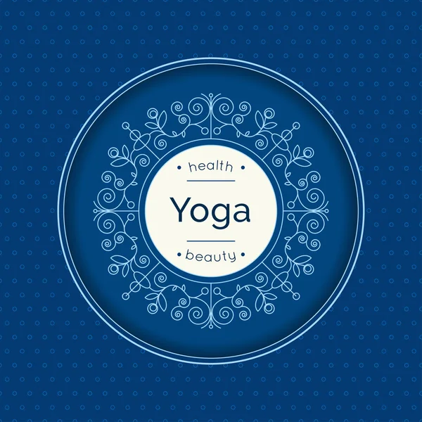 Cartel de yoga con elegante monograma . — Vector de stock