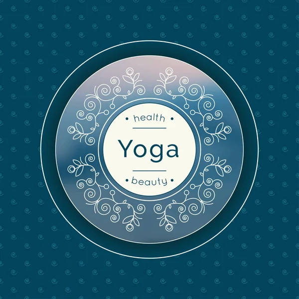 Manifesto di yoga con elegante monogramma . — Vettoriale Stock