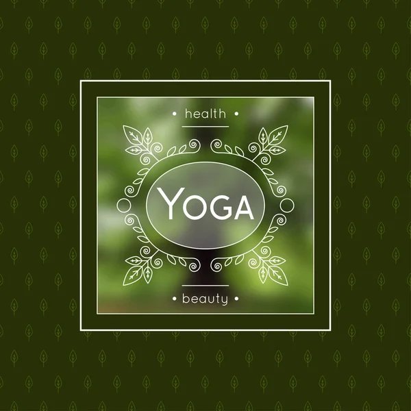 Plantilla de logotipo para estudio o clase de yoga. Monograma con adorno floral . — Vector de stock