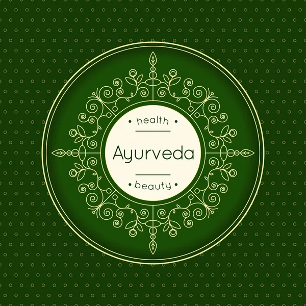Cartaz elegante para Ayurved clínica ou centro ayurvédico . Ilustração De Stock
