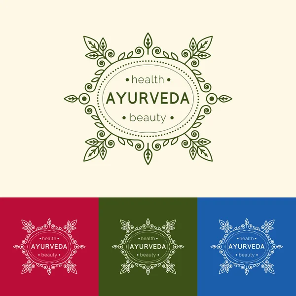 Logo template for ayurvedic clinic or center. — Stock Vector