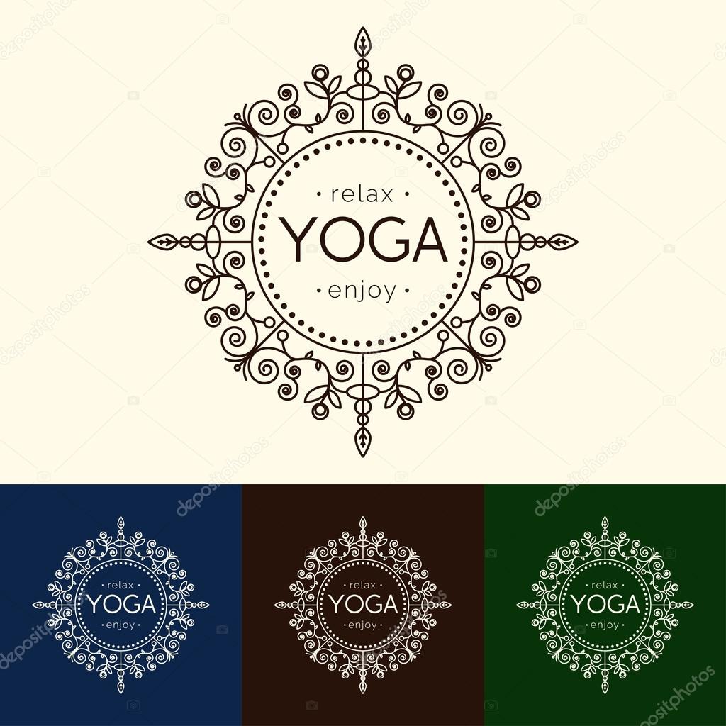 Logotype for yoga studio, SPA, beauty salon, ayurveda clinic in luxury