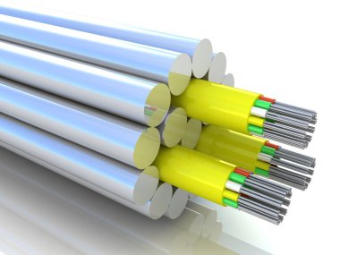 3D render bir optik fiber kablo