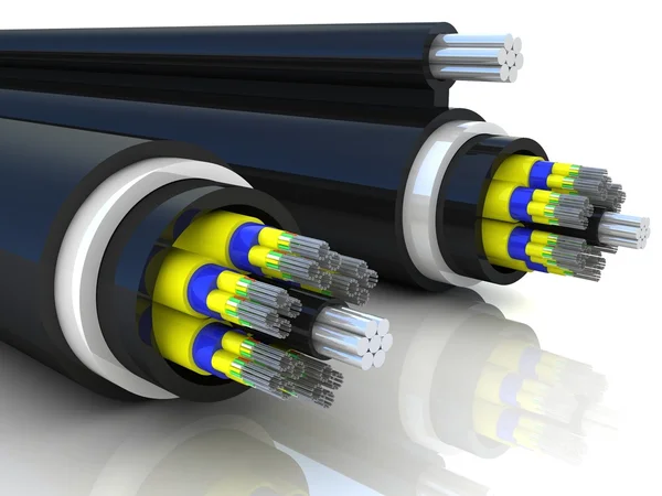 Rendering 3d dari kabel serat optik — Stok Foto