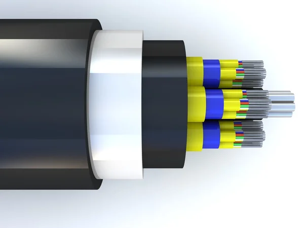 Renderowania 3D włókien światłowodowych kabli — Zdjęcie stockowe