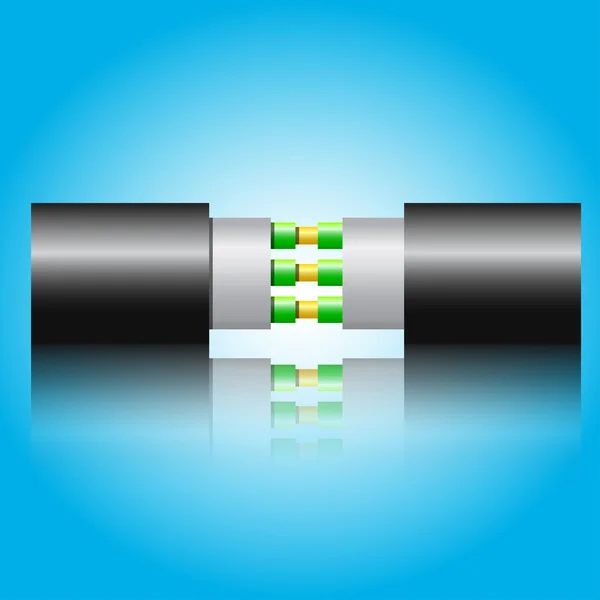 Kabel serat optik - Stok Vektor