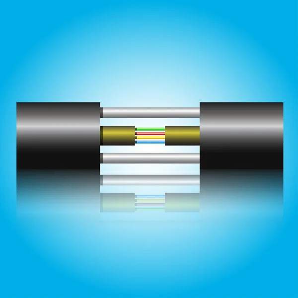 Fiberoptisk kabel — Stock vektor