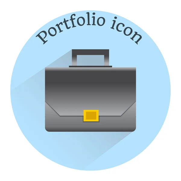 Vector black portfolio. Icon illustration — Stock Vector