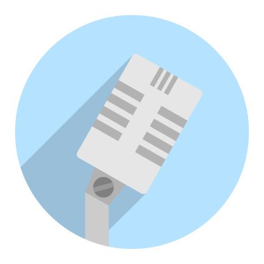 Simge retro mikrofon. Vektör çizim