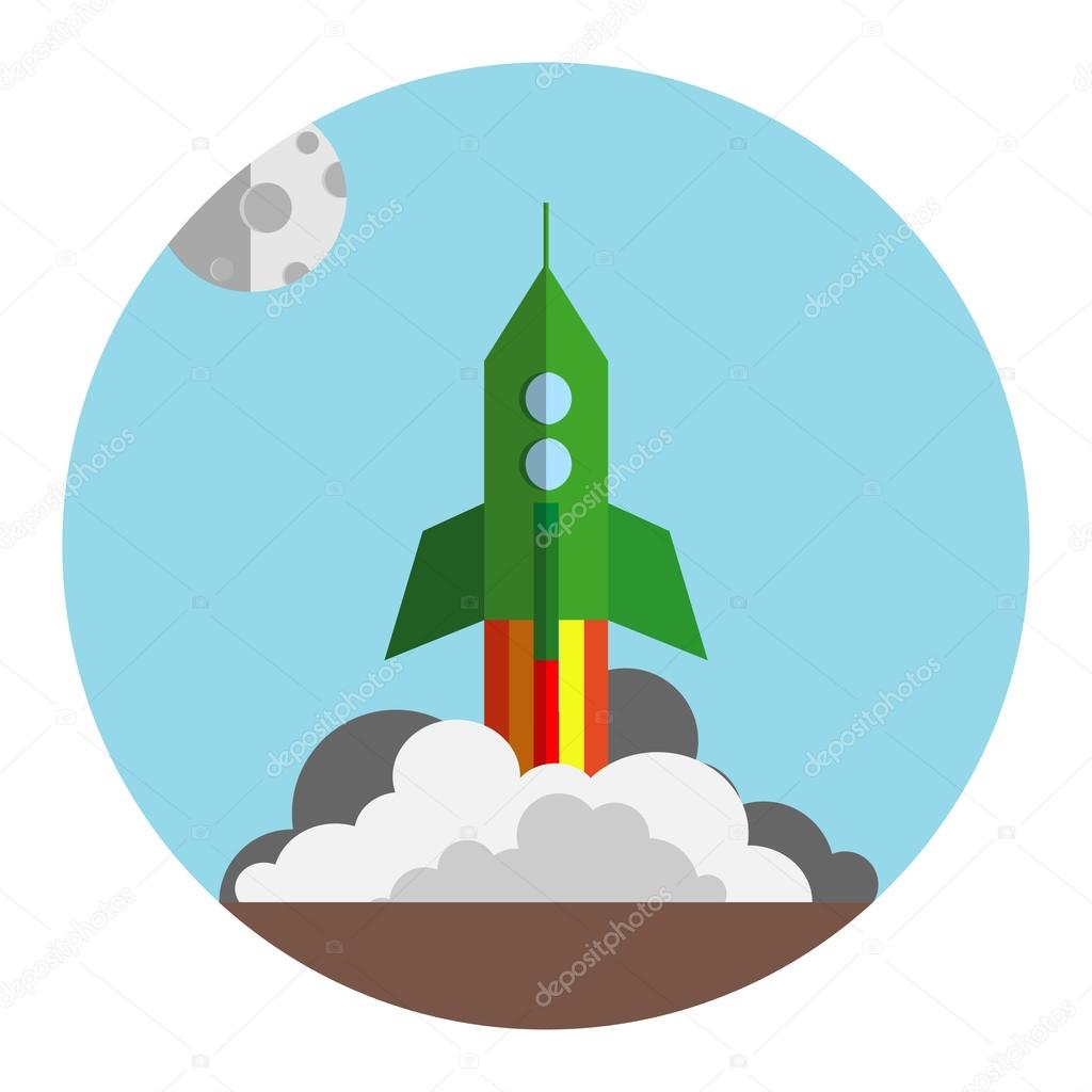 Rocket icon. Vector illustration