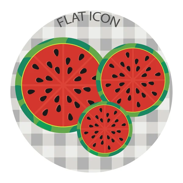Die Hälfte der Wassermelonen unterschiedlicher Größe. Vektorillustration — Stockvektor