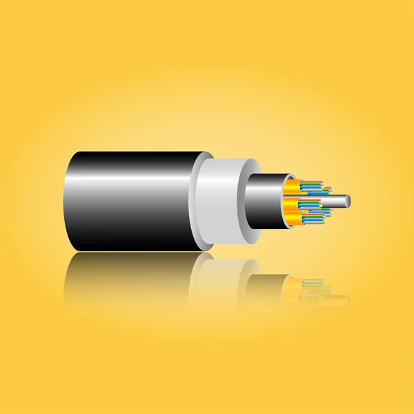 Cavo in fibra ottica. Illustrazione vettoriale — Vettoriale Stock