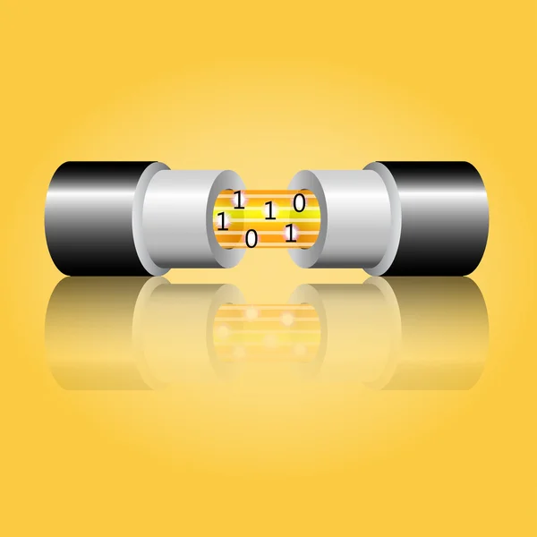 Câble fibre optique. Illustration vectorielle — Image vectorielle