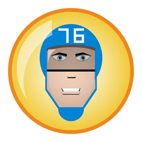 Hockey player with bandage on face icon. Vector illustration — Stock Vector