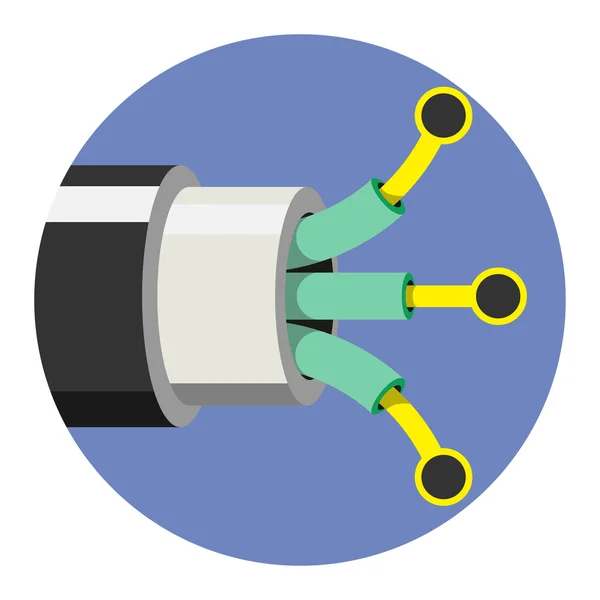 Значок оптического кабеля. Векторная иллюстрация — стоковый вектор