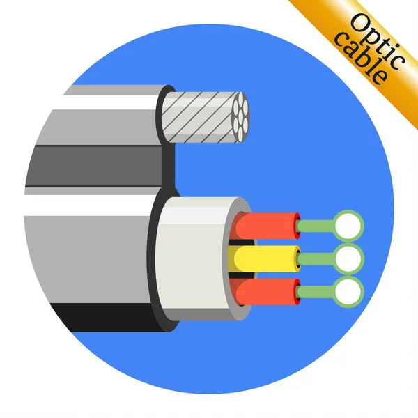 Ikon kabel optik. Ilustrasi vektor - Stok Vektor