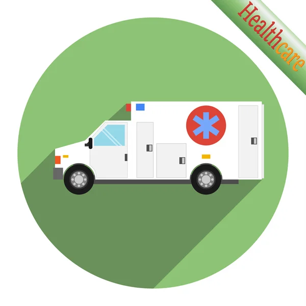 Icon of ambulance car. Vector illustration — Stockvector